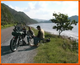 Taking time out for a short stop and a quick bite to eat before the journey continues.